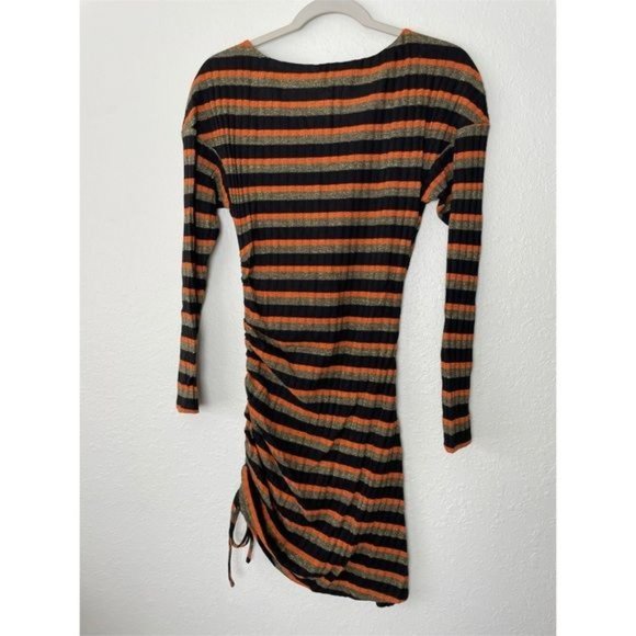 Ramy Brook stripe clam sweater dress long sleeve ruched bodycon S - Picture 8 of 14